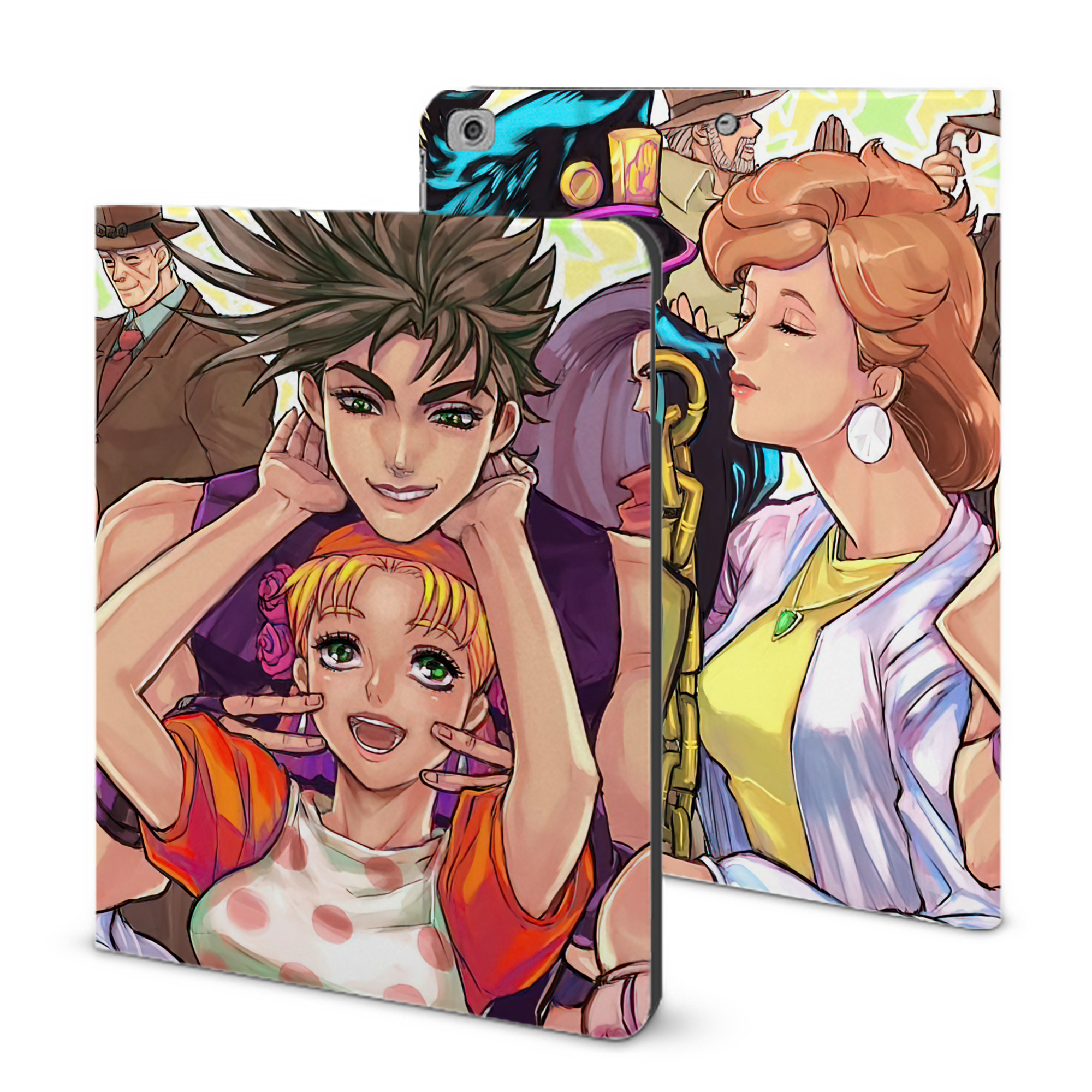 （画像用） ジョジョの奇妙な冒険 JoJo's Bizarre Adventure IPad ケース ブック型 PUレザー TPU 耐衝撃 軽量 薄型 ペン収納なし 全面保護 IPad 各モデル対応